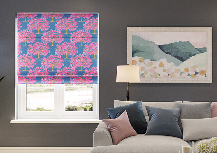 Classic Woodland, Ocean - Motorised Roman Blind - Image 3